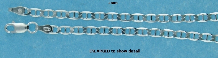 sterling silver 4mm marina chain necklace 1AMCSS04