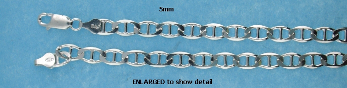 sterling silver 5mm marina chain necklace 1AMCSS05