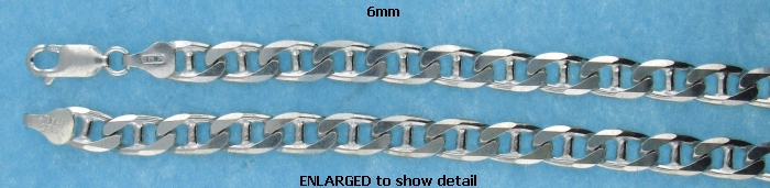 sterling silver 6mm marina chain necklace 1AMCSS06