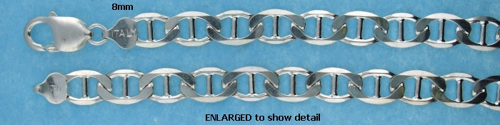 sterling silver 8mm marina chain necklace 1AMCSS08