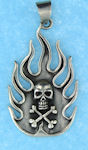 Model A16478 skull flames pendant