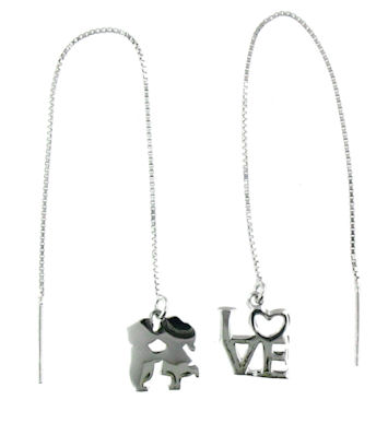 threader earrings enlarged view