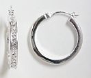 sterling silver cubic zirconia hoop earring ACZ530