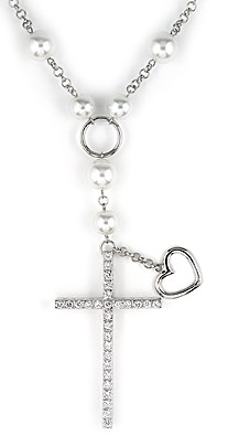 sterling silver Cubic Zirconia necklace ACZ571