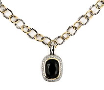 sterling silver Cubic Zirconia necklace ACZ581
