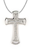 sterling silver Cubic Zirconia necklace ACZ600