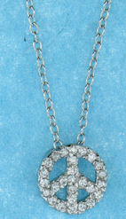 sterling silver peace sign pendant aczn658