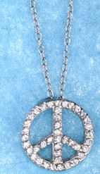 sterling silver peace sign pendant aczn659