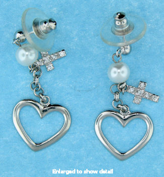 cz cross earrings