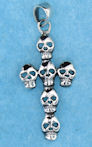 sterling silver skull pendant AGP768113