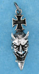 sterling silver skull pendant AGP76888