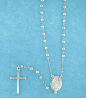 sterling silver cross rosary necklace