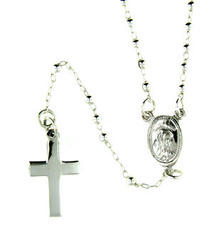 stainless steel cross rosary necklace