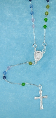 sterling silver cross rosary necklace
