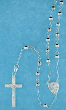 sterling silver cross rosary necklace