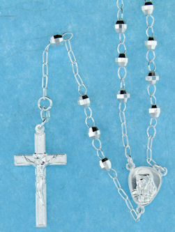 sterling silver cross rosary necklace