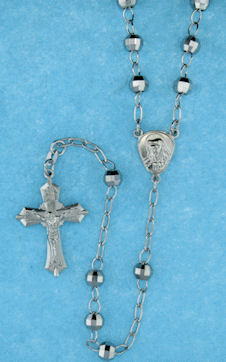 sterling silver cross rosary necklace