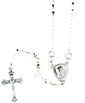 sterling silver cross rosary necklace