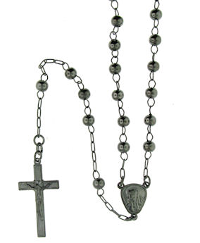 sterling silver cross rosary necklace