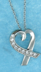 sterling silver CZ necklace AnP20585