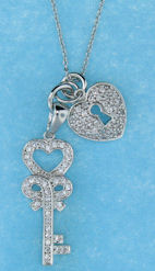 sterling silver Cubic Zirconia necklace ANP20635