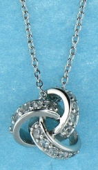 sterling silver Cubic Zirconia necklace ANP21084