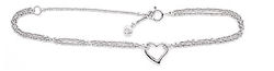 Silver Heart Anklets