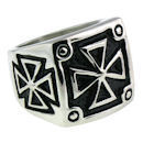Stainless Steel iron maltese cross ring SCR1004