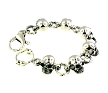 sterling silver skull bracelet WBR172