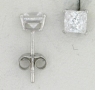 WGSS044 Princess cut 4mm white gold cz studs