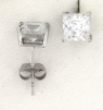 WGSS055 Princess cut 5mm white gold cz studs
