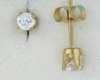 YGRS030 Round cut 3mm 14k gold cz studs