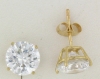 YGSS080 Round cut 8mm 14k gold cz studs